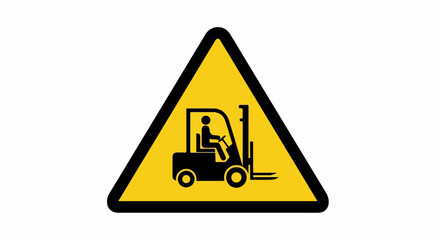 Forklift Hazard Warning Sign - Safety and Caution.