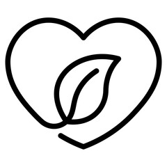 heart love leaf nature ecology environment icon vector illustration