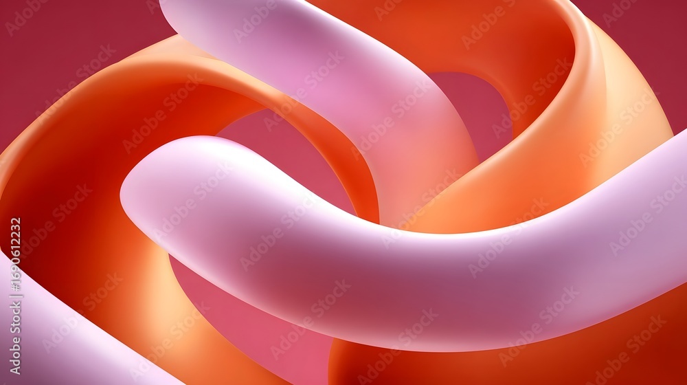 Poster captivating abstract image featuring a smooth, flowing wave-like swirl in a soft, harmonious blend o