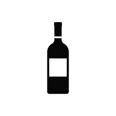 Simple silhouette of a wine bottle with a blank label