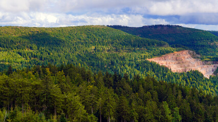 beautiful view of the mountains with trees