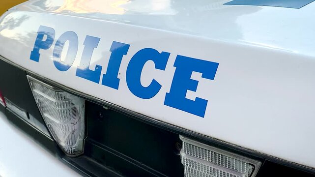 Police Inscription On Police Car USA new york crime investigation