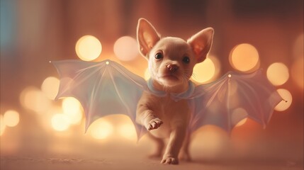 Elegant Kawaii Halloween Cats & Dogs Illustration Pack – Adorable Cats and Dogs in Witch, Vampire, Pumpkin, Ghost, and Bat Costumes, Soft Pastel Halloween Backgrounds, Cozy Magical Glow, Stylish and F