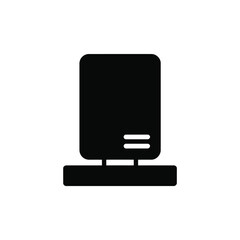 Simple black silhouette of a desktop computer tower