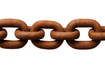 Obraz premium Seamless rusty metal chain connecting links isolated on transparent background, ideal for concepts about strength and connection