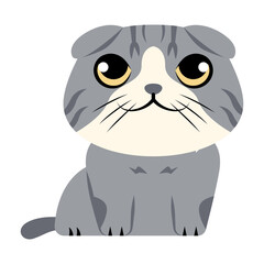 This Scottish Fold icon is suitable for Cat Breeds, Pets, etc.