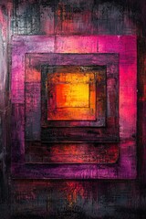 Wooden wallpaper made of purple and pink squares