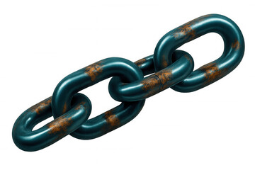 Obraz premium Rusty metal chain links closely connected, revealing industrial strength and interdependence against transparent backdrop
