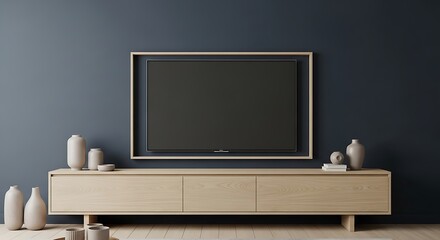 Modern Living Room with Flat Screen TV.