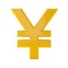Fototapeta premium Gold Yen symbol, 3D stylized