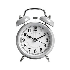 White alarm clock showing a specific time