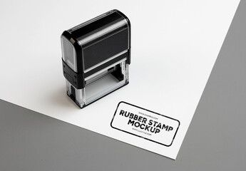 Realistic Branding and Identity Rubber Stamp Mockup Template