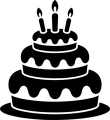 Birthday Cake  Silhouette Vector illustration