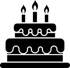 Birthday Cake  Silhouette Vector illustration