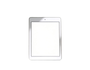 White tablet computer, blank screen, simple design