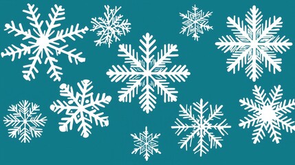Snowflakes on Blue Background