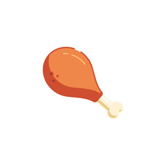 Icon Chicken Leg in Fill Color Style Vector Illustration Isolated Design