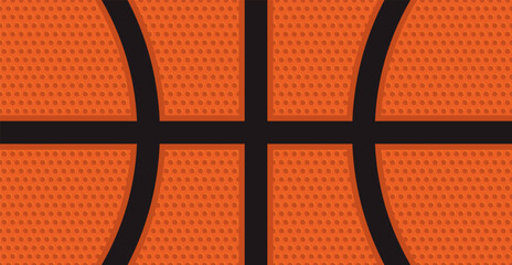 Obraz premium Close-up basketball texture with orange surface and black lines, dotted pattern background perfect for sports design, training, and game themes.
