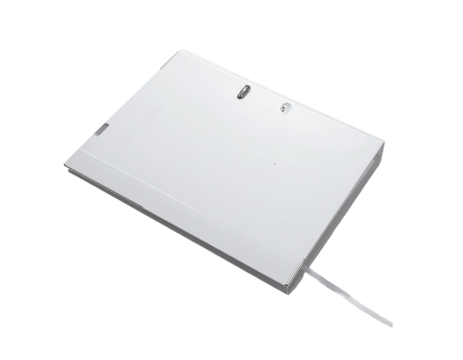 White rectangular device with a thin strip