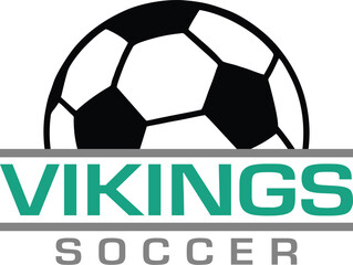 Vikings Soccer Team Design is a fantastic graphic for your soccer team that includes a ball and text. It is great for shirt designs, promotional products of any kind and advertising uses.