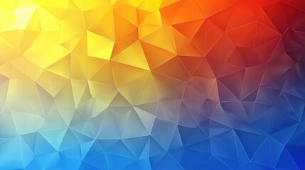 Obraz premium Colorful Low Poly Geometric Background with Red, Orange, Yellow, Blue Shades, Abstract Modern Vector Design 