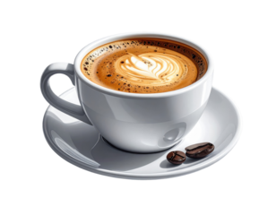 A white coffee cup with latte art