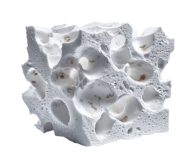 Exploring unique foam structure laboratory scientific environment isolated on transparent background, png