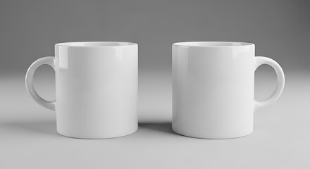 Obraz premium Pair of White Mugs.