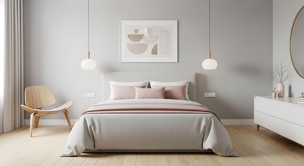 Modern Minimalist Bedroom Interior Design.