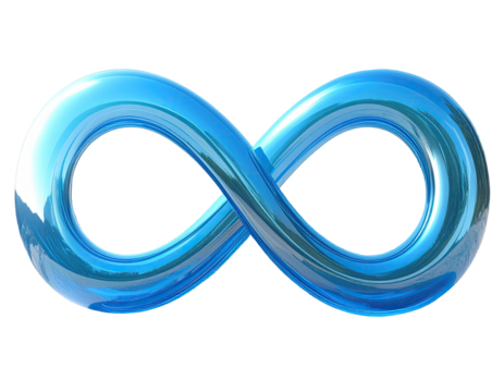 Glossy, blue infinity symbol