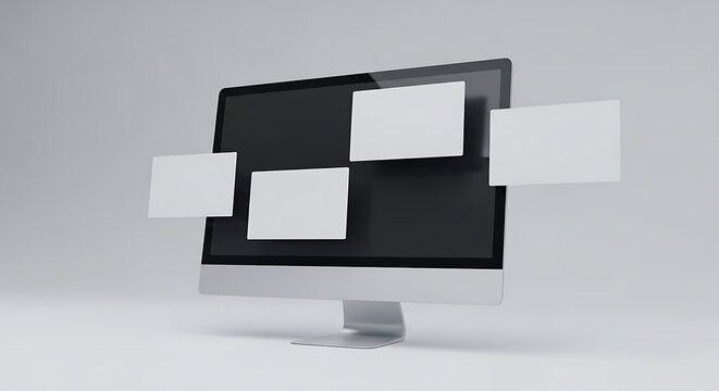 Multi-Screen Computer Monitor Mockup.