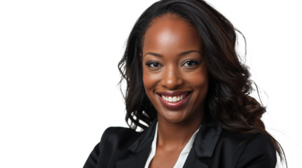 Headshot of a smiling young professional African American businesswoman