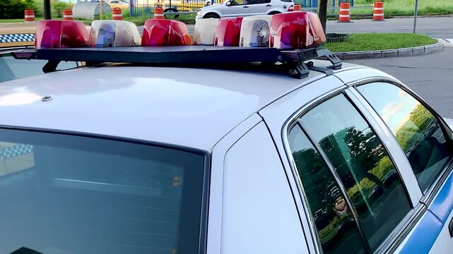 Police Car Flashing Lights USA New York Details Law Enforcement