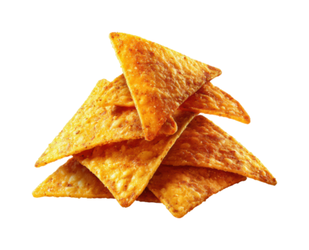 Delicious crunchy tortilla chips snack time food kitchen isolated on transparent background, png