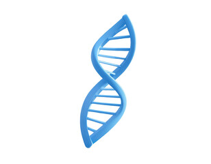 3D rendering of a light-blue double helix DNA strand