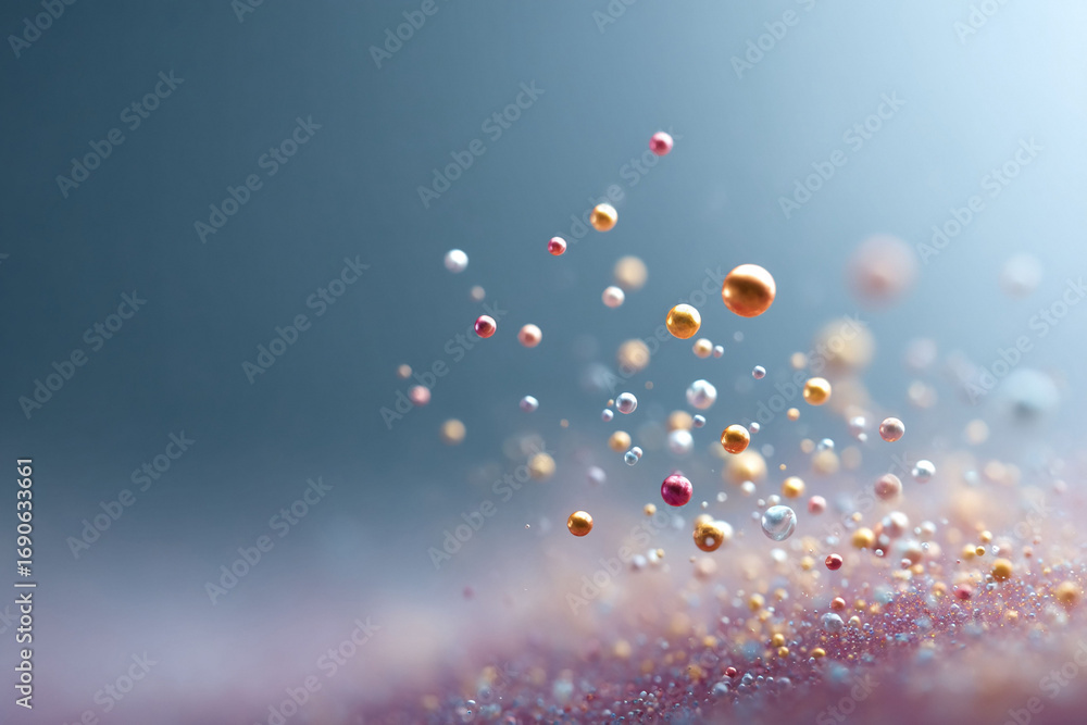 Poster abstract and elegant, this image features a mesmerizing array of vibrant spheres, perfect for backgr