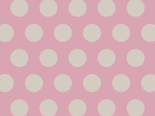 Soft pink background with seamless pattern of beige polka dots.