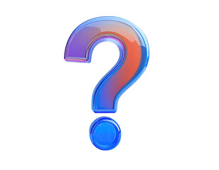 3D question mark, iridescent, holographic, vibrant colors