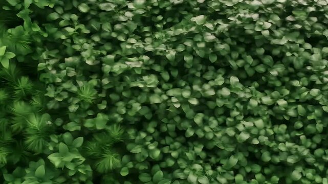 Lush Green Foliage Displaying a Variety of Leaf Textures and Botanical Patterns