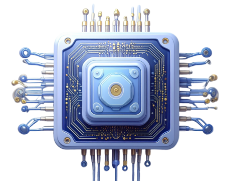 Detailed circuit board with complex, metallic connections
