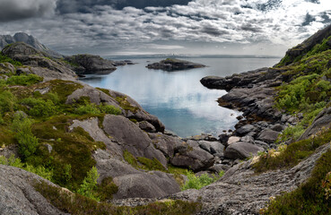 Hiking Trail At The Coast Of Nusfjord On Lofoten Islands In Norway
