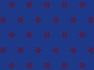 Floral pattern with red flowers on a blue background.
