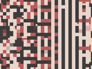 Pixelated and linear elements create a unique abstract background.