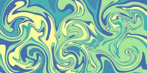 Abstract background with blue and yellow swirls, liquid texture. Perfect for your design.