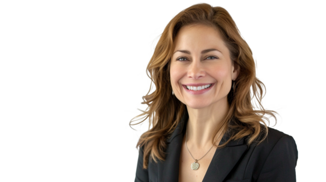 Professional Woman with Warm Smile in Business Attire