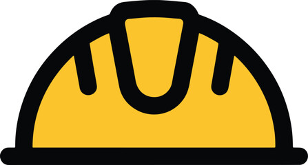 Yellow hard hat protecting construction worker on building site ensuring safety and compliance with regulations during project execution.