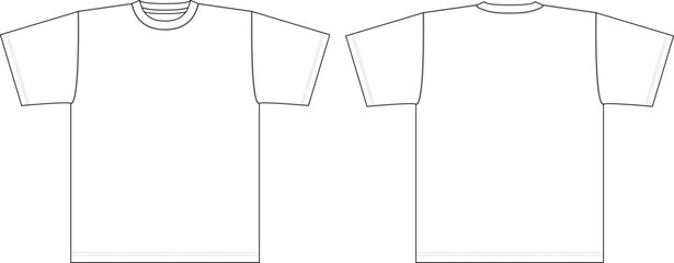 アパレル製品、Tシャツの絵型（平面図）白色
Apparel products, T-shirt design (top view) white
