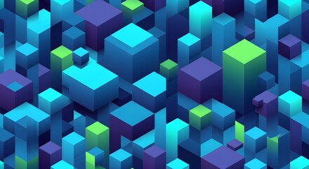 Obraz premium Vibrant geometric pattern with 3D cubes, modern futuristic design 2