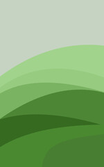 Obraz premium Green Gradient Layers Abstract Landscape