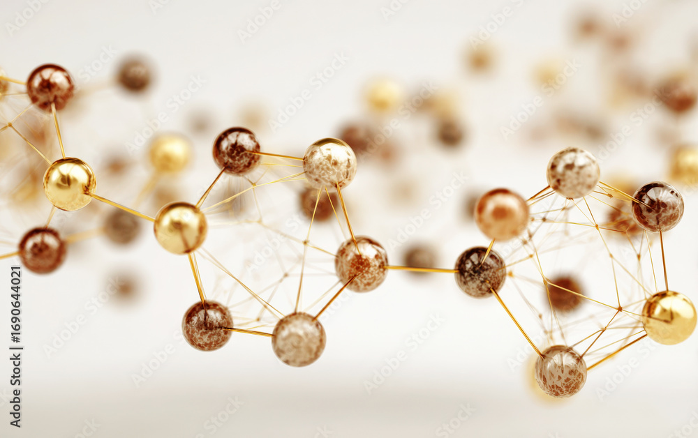 Poster three-dimensional molecular structure model showing atomic connections
